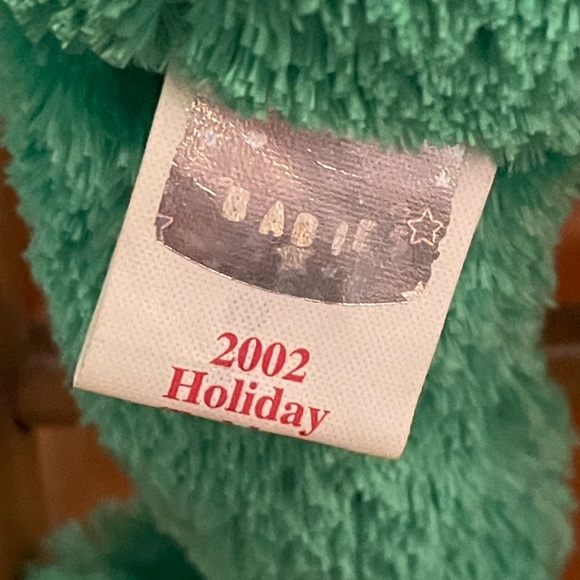Ty Beanie Babies Holiday Teddy 2002 Teddy The Bear - Green Retired- - Picture 8 of 9